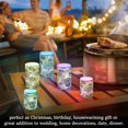 thumbnail image 4 of Yayeee Flameless Candles with Remote Flickering Battery Operated Multi Color Changing, Gray Floral, 4 of 7