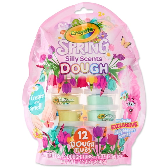 Crayola Silly Scents Spring Dough Tubs 12 Pack 1 oz