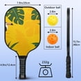 thumbnail image 3 of Pickleball Paddles Set Of 1, Fiberglass Surface, Tropical Leaf Print, 1 Paddle, 2 Balls & Bag, 3 of 5