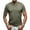 Army Green, variant on Mens Henley Short Sleeve Shirt Cotton Casual Shirt Summer Basic T Shirt L Gray