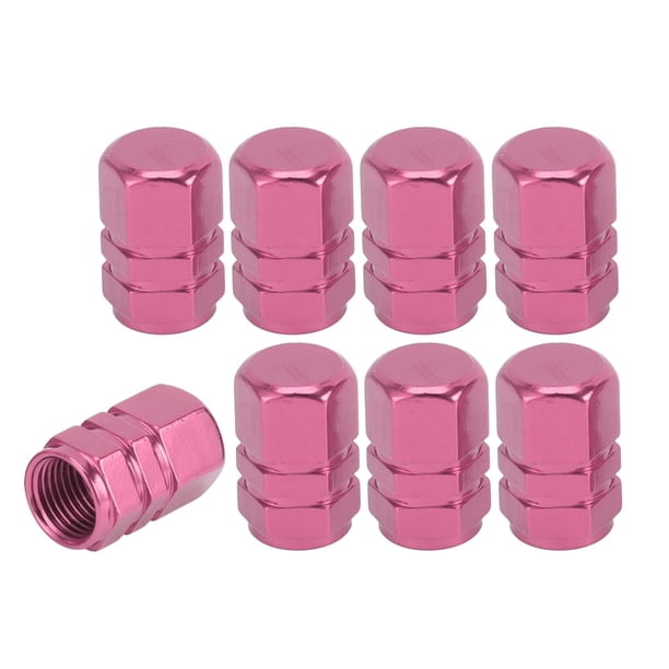 8 Pcs Tapas de Válvula de Vástago de Neumático, 10x17MM Tapa de Válvula para Rueda de Automóvil Universal para Automóvil, Bicicleta, Motocicleta, Aleación de Aluminio Anti Choque Rosa