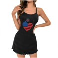 thumbnail image 4 of Blmnix Womens Nightgowns & Sleepshirts Babydoll Nightgown Sexy Nightgown Chemises Nightgown Sleeveless Above-the-Knee Square Neckline Black Womens Nightgowns,L, 4 of 6