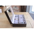 thumbnail image 5 of Solid Espresso Wood Unisex Watch Box Organizer with Glass Top 12 Slot by Case Elegance (Espresso), 5 of 10