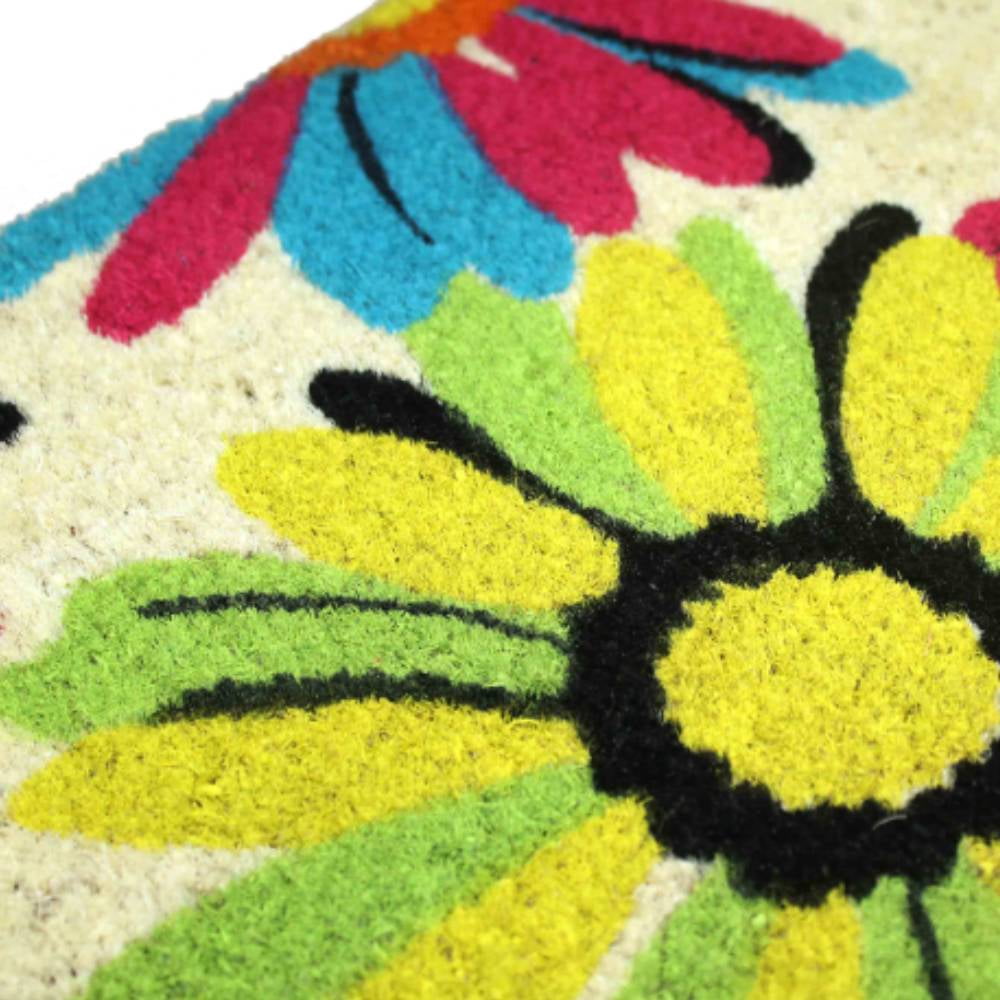 Floral nonslip Indoor outdoor coir doormat Housewarming gift