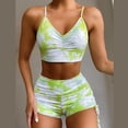thumbnail image 5 of Womens Two-pieces Beachwear Thin Straps Ruffled Lacing Up High Waisted Bikinis, 5 of 5