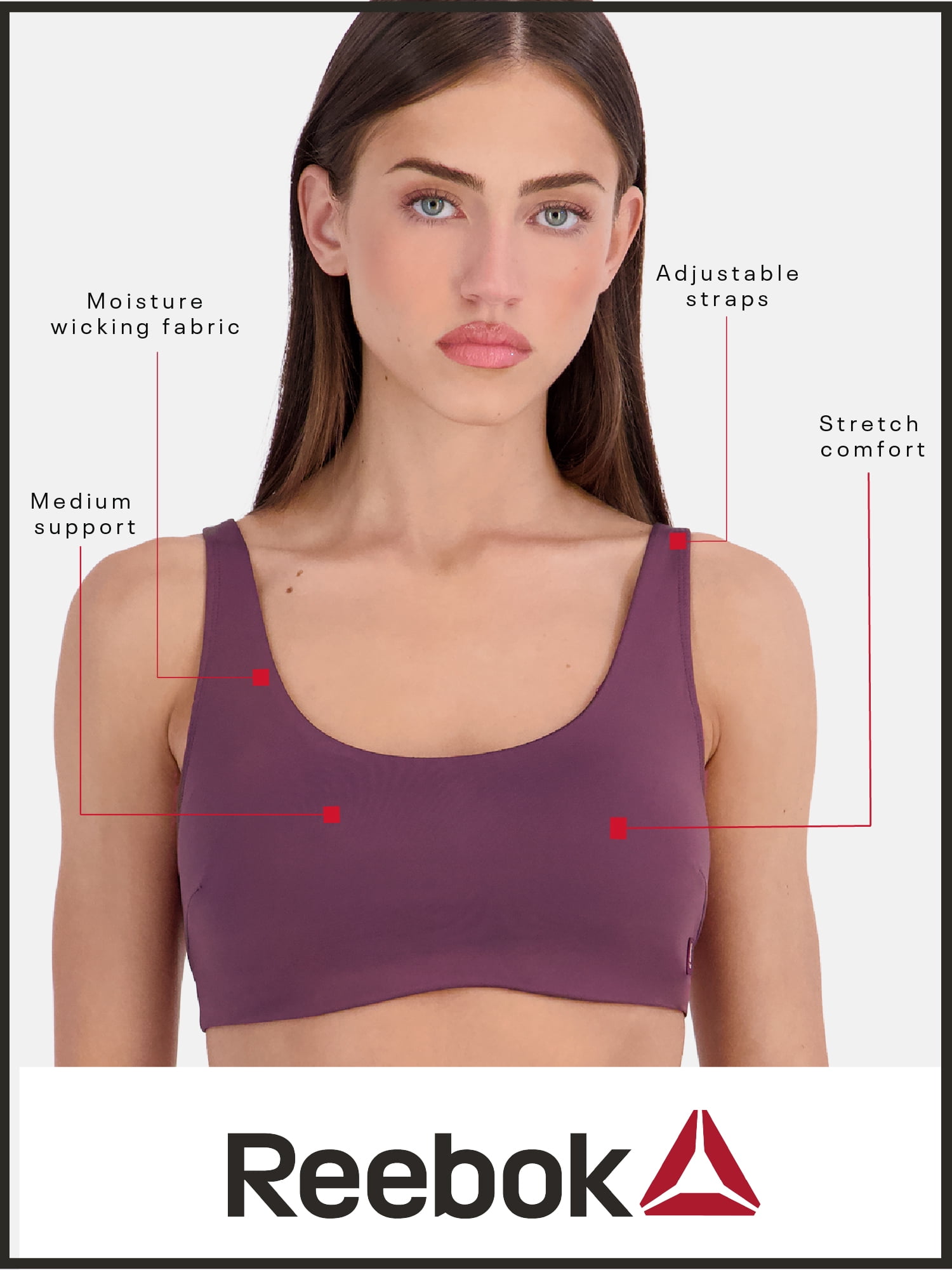 Reebok Women’s Pro-Series Medium Impact Sports Bra, Sizes S - XXXL