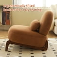 thumbnail image 6 of S-HOME Velvet Accent Chair with Solid Wood Legs, Comfy Armless Design Ideal for Living Room and Cozy Bedroom Decor，Caramel, 6 of 15