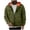 #Army Green, variant on Men's Solid Color Zip-Up Hooded Sweatshirt Jacket with Multiple Pockets,Long Sleeved,Navy,Big and Tall Men S