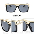 thumbnail image 3 of Fashion sunglasses with large frame, double bridge alloy, Black, 3 of 5