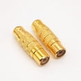 thumbnail image 4 of Professional Metal Rca Female To Female Coupler Adapter Gold Plated Rca A/V Joiner Gender Changer Video Audio Coupler Converter (2 Pack), 4 of 5