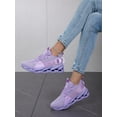 thumbnail image 3 of Women‘s Purple Blade-like Running Shoes With Letter Print Shock Absorption  Lightweight  Anti-slip And Front Lace-up Design  Suitable For Daily Gym And Sports, 3 of 7