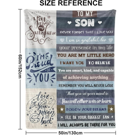 Son Present Blanket,Son Blanket from Mom Dad,Present for Son Blanket,Present for Son Birthday ChristmasThrow Blankets 50"x60"