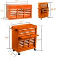 thumbnail image 3 of 8-Drawer Tool Chest Big Rolling Tool Cabinet, Portable Tool Chest with 4-Wheel, Removable Tool Box and Tool Storage Cabinet with Lock, Suitable for Workshop Repair Shop and Garageorange, 3 of 7