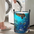 thumbnail image 6 of KLL Underwater Fish Turtle Waterproof Foldable Laundry Hamper Bucket with Handles for Storage Bin,Kids Room,Home Organizer (Small ), 6 of 7