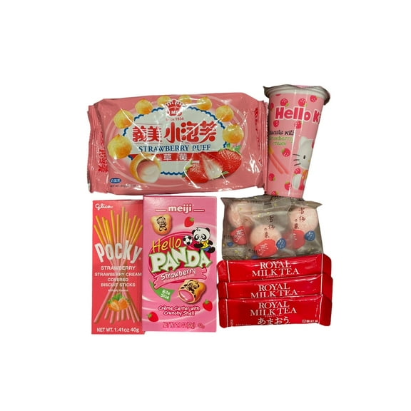Charmed All Strawberry Asia Snack Box Valentine, Christmas, Holiday Gift Set; Box of 10 Counts