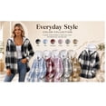 thumbnail image 6 of Sevevn Women's Plaid Hooded Shirt Jacket Long Sleeve Button Front Shacket Casual Lightweight Oversized Coat with Drawstring Hood Soft Layering Outerwear for Fall Winter Travel Daily Wear, 6 of 9