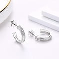 thumbnail image 6 of K-KED Half Earrings for Women Fashion Moissanite Open Hoop Earrings Sterling Silver, 6 of 8