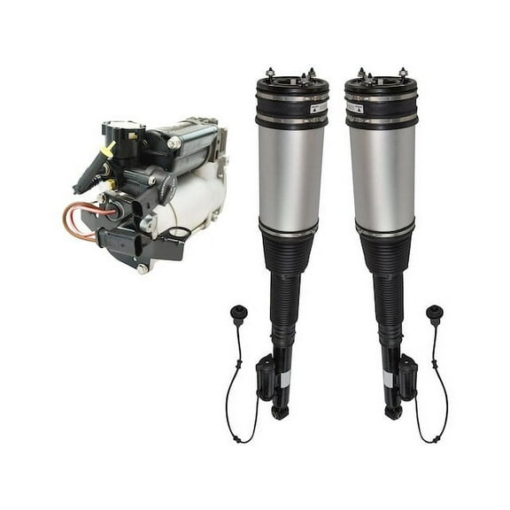 Air Suspension Compressor and Strut Kit 3 Piece - Compatible with 2000 - 2006 Mercedes-Benz S500 2001 2002 2003 2004 2005