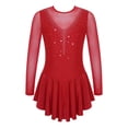 thumbnail image 3 of Vestido artístico brillante con diamantes de imitación para niñas, vestido de patinaje sobre hielo, medias de Ballet para gimnasia rítmica, ropa, trajes de baile lírico, 3 of 5