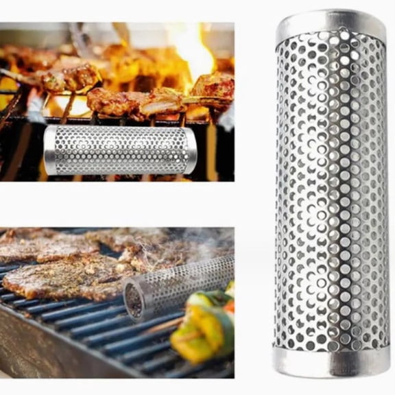 12 Inch 304 Stainless Steel BBQ Grill Smoker Box Tube For Wood Pellet Pipe Smoking Meat Anti-rust And Heat-resistant