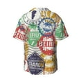 thumbnail image 6 of Lsque Travel Stamp print Men's Cuban Collar Short Sleeve Shirt Summer Beachwear Casual Button Down Fashionable Vacation Leisure Shirt-4X-Large, 6 of 7