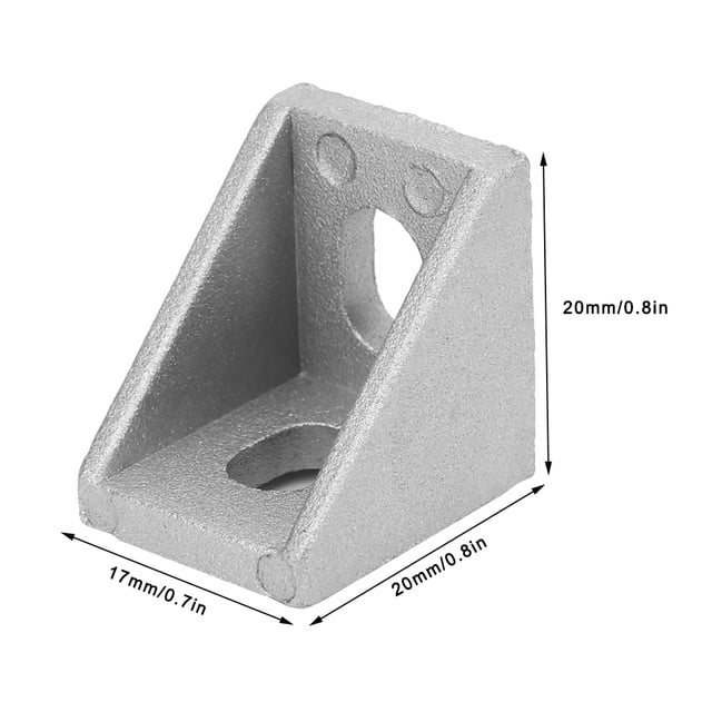Soporte de Esquina de Perfil de Aluminio, Soporte de 2 Agujeros en la Esquina de Alta Dureza Rendimiento Estable Buena Flexibilidad de 3.5 mm de ancho para industrial