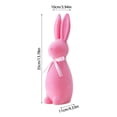 thumbnail image 3 of Flocked Easter Bunny Decor, 13.78in Rabbit Figurine with Bow Tie, Spring Shelf & Desk Ornament for Home (Pink), 3 of 7