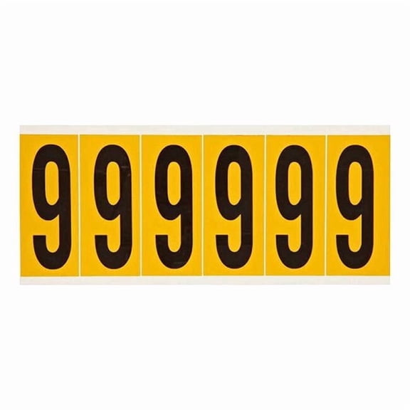 Brady Number Label,9,1-1/2 in. W x 3-1/2 in. H 1550-9