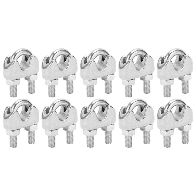 Wire Rope Cable Clip Clamp, 10PCS M8 Stainless Steel 5/16 Inch M8 Wire Rope Cable Clip Clamp Clamp U For Awnings For Fix Patio Furniture
