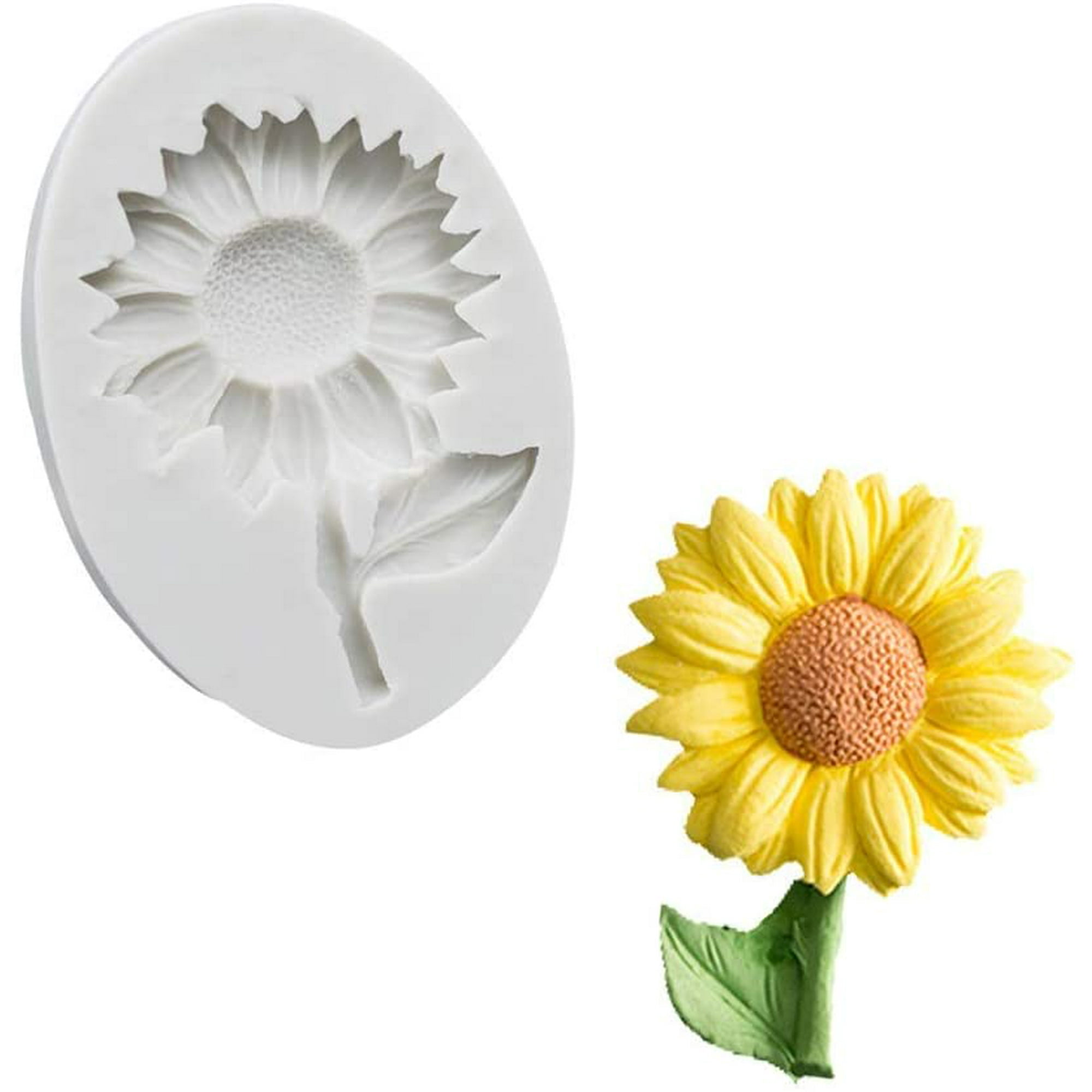 Supermandulit Sunflower Cake Fondant Molds Sun Flower Silicone Chocolate Candy Sugar Craft Gum Paste Mold For Baby Shower Cake Cupcake Decorating Pol