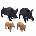 thumbnail image 2 of Juego de figuras de jabalí de PVC, realistas, educativas para niños, 4 piezas, 2 of 3