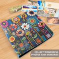 thumbnail image 4 of FORMRS 3 Ring Photo Album 4"x6" Self Adhesive Large Capacity PU Leather Cover, Blue Colorful Flowers, 4 of 8