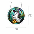 thumbnail image 3 of ZZAIXHL Acrylic Halloween Suncatcher Kit 7.48 Inch Ghosts Round Suncatcher Indoor Rainbows Light Refraction with Spooky Ghost, Witch, Pumpkin Design for Window Hanging Decoration, 3 of 9