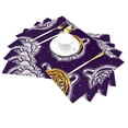 thumbnail image 2 of XMXT 6 Pcs PVC Woven Placemats, Tiger Heads Purple Print Stain Resistant Anti-Skid Place Mats for Dining Table, 12 x 18 inches, 2 of 6
