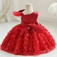 thumbnail image 4 of Zaldita Flower Girls 3D Butterfly Princess Dress Birthday Baptism Christening Dresses Pageant Party Formal Tutu Gown Red 9-12 Months, 4 of 7