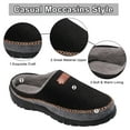 thumbnail image 4 of HOMEHOT Mens Slippers Casual Slip On Memory Foam House Shoes Black Size 11 Male Adult, 4 of 6