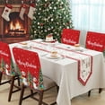 thumbnail image 4 of Merry Christmas Chair Covers Set of 1 Cute Snowman Trees Gifts Snowflake Red Texture Chair Back Covers Stretch Removable Washable Slipcovers Protector for Dining Room Kitchen Party Decor, 4 of 5
