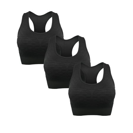 

YouLoveIt 3 PCS Women s Racerback Sports Bra Removable Pads Yoga Running Workout Bra Activewear Fitness Bra Padded Sports Bras with Good Support