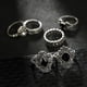 thumbnail image 4 of Arriba Set Vintage Anillos Mujeres Azul Bohemio Anillos de Plata 15pcs/Set Stack Rings, 4 of 7