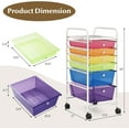 thumbnail image 3 of GOFLAME 6-Drawer Rolling Storage Cart, Multifunctional Art Craft Organizer Cart, Mobile Utility Storage Cart with Removable Drawers & Lockable Wheels, Craft Cart for Home Office, Multicolored & Clear, 3 of 16
