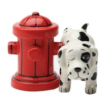 Pacific Giftware Dalmation Dog with Fire Hydrant Ceramic Magnetic Salt & Pepper Shaker Set Novelty Gift