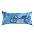 thumbnail image 3 of Bubbles Blue Pillowcases Soft Satin Pillow Covers Decorative Rectangle Envelope Closure for Women Men, 3 of 8