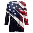 thumbnail image 4 of Trendfront Womens American Flag Graphic T Shirts Crewneck 3/4 Sleeve 4th Of July Vintage Stars Stripes Print Patriotic 250th Anniversary Tee Tops, 4 of 4