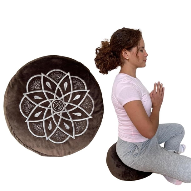 Zafu de Meditación Naturalness - Cojín Ultraligero con Funda de Transporte - Relleno de Fibra de Coco y Espuma - Ideal para Yoga, Mindfulness y Relajación - Adaptable, Cómodo y Portátil Color Verde