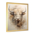 thumbnail image 2 of Designart "Great Plains Bison Bust" Animals Buffalo Picture Framed Wall Art Living Room, 2 of 5