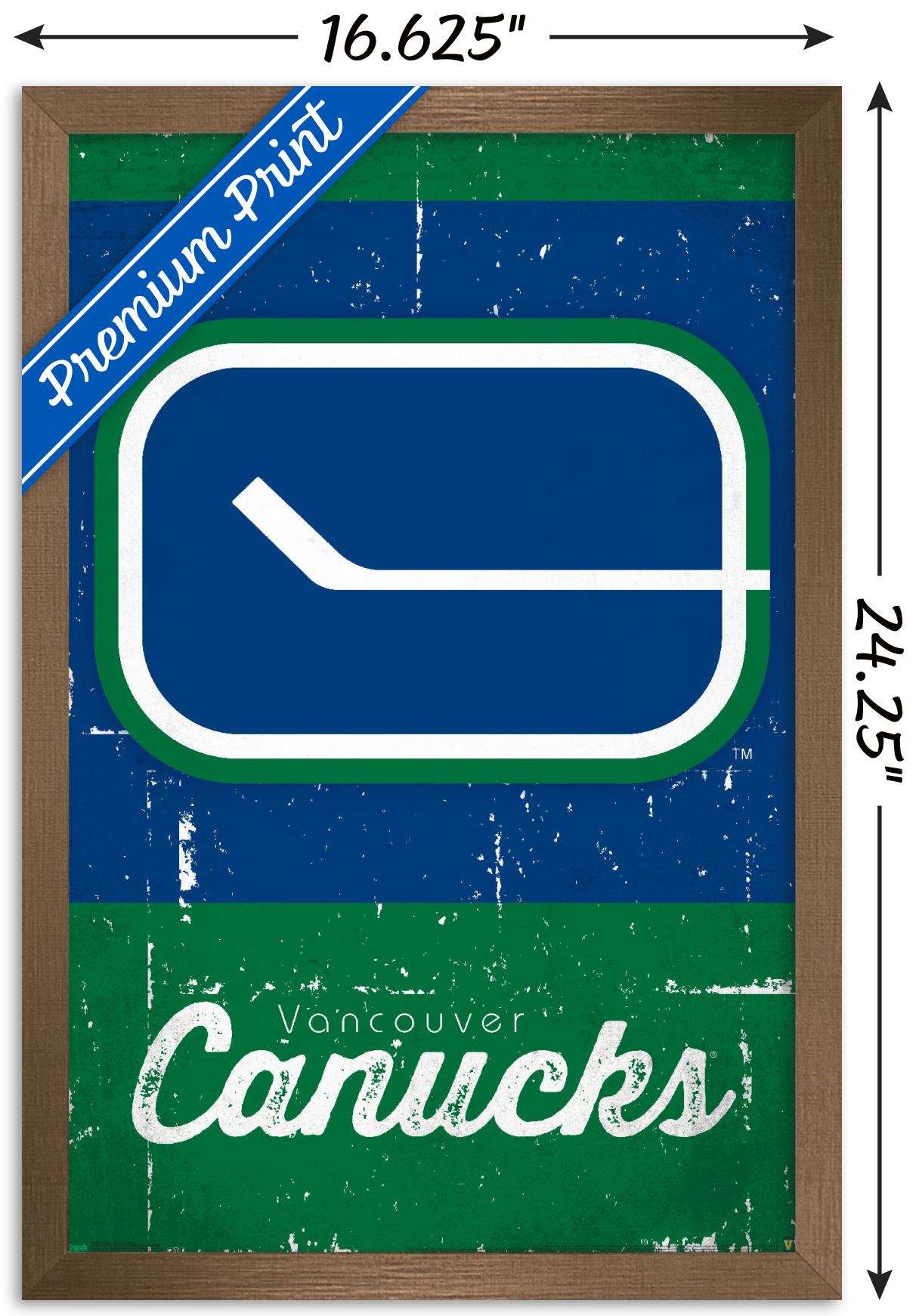 NHL Vancouver Canucks - Retro Logo 13 Wall Poster, 14.725" x 22.375", Framed