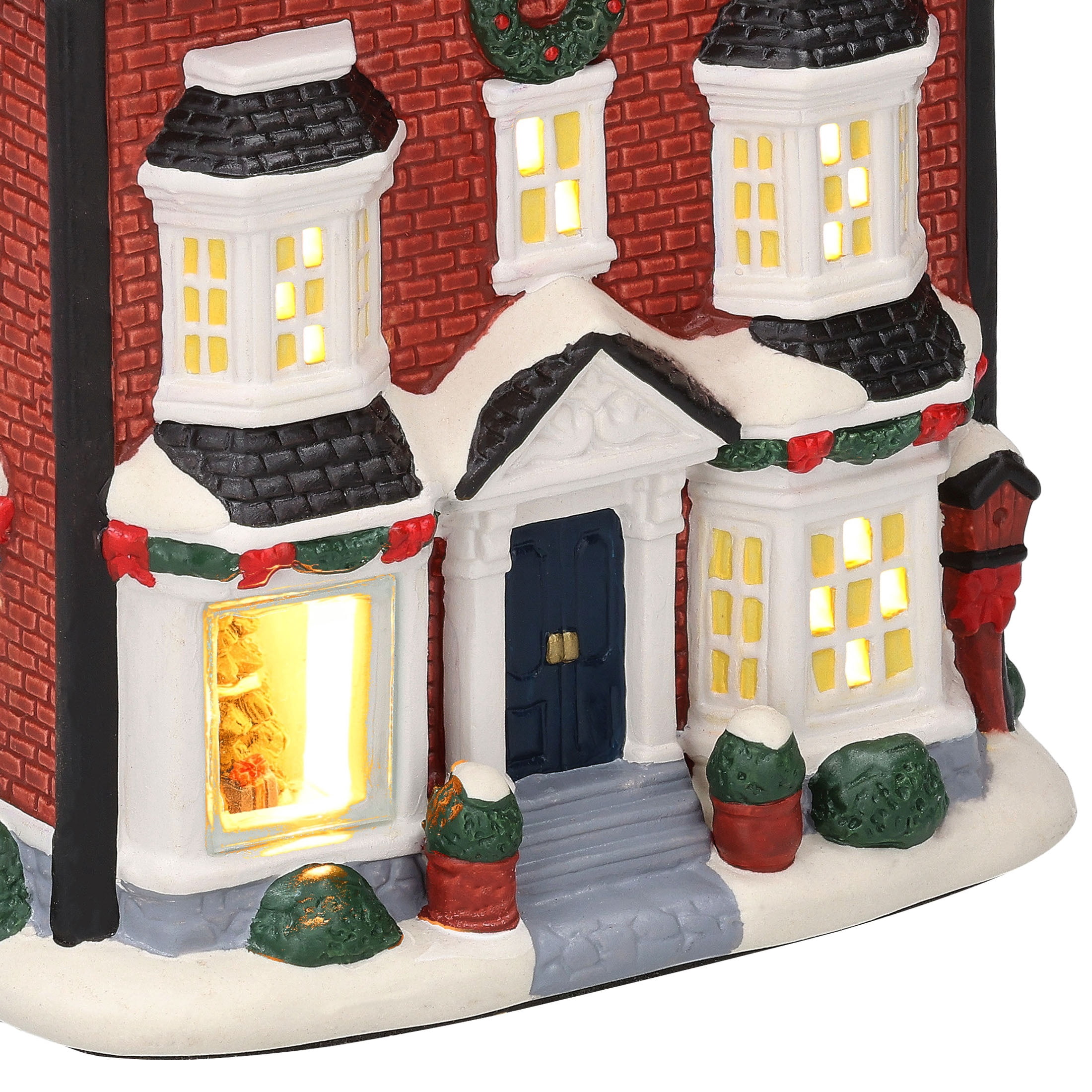 Light-Up Porcelain Holiday Residence Christmas Village Building, Multicolor, 8.62", by Holiday Time