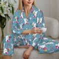 thumbnail image 6 of Uemuo Rabbit And Rainbow Pattern Womens Pajama Sets,PJ Set for Women,Pajamas for Women Logo,Long Sleeve Pajama Set for Women,Soft Long Sleeve Top With Pants-X-Large, 6 of 9