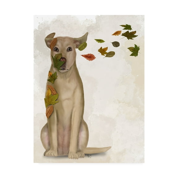 Trademark Fine Art 'Yellow Labrador Windswept and Interesting' Canvas Art by Fab Funky