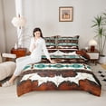 thumbnail image 4 of Castle Fairy Brown Teal Aztec Twin Comforter Sets,Bohemian Western Theme Bedding Set, 4 of 8